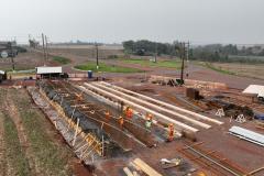 Contorno de Palotina - pátio de vigas e rotatória do novo viaduto