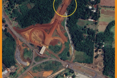 Croqui com o local das detonações