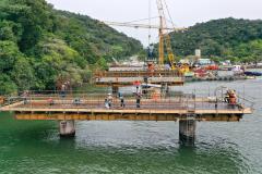 Obras da ponte de Guaratuba em outubro de 2024
