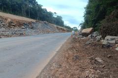 PRC-466 km 254 em Guarapuava, local da nova detonação de rochas