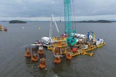 Última estaca da Ponte de Guaratuba