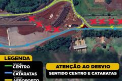 Croqui desvio BR-469 rebaixo viaduto aeroporto