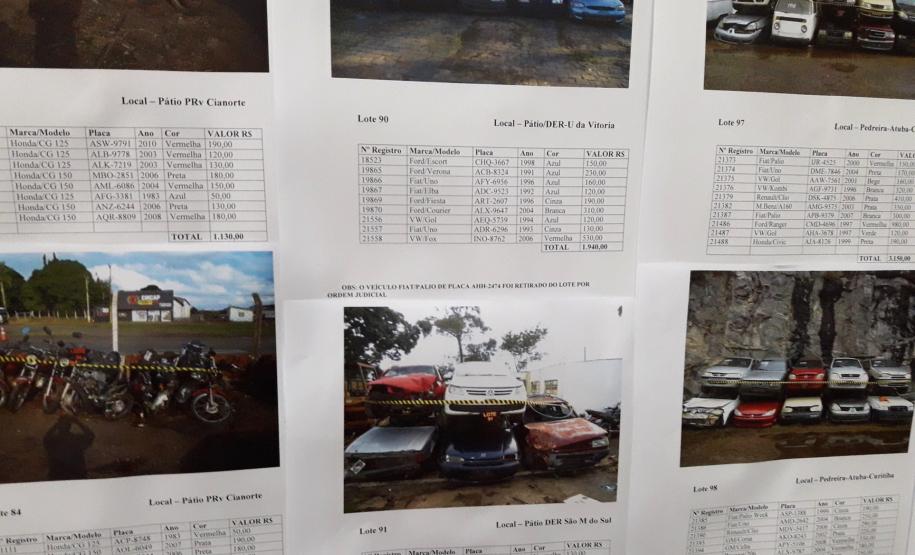 Edital de leilão de sucatas de veículos automotores