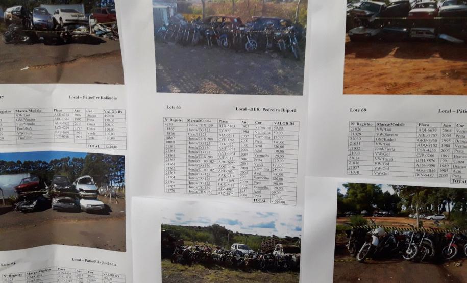 Edital de leilão de sucatas de veículos automotores