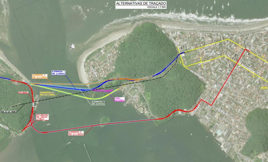 Mapas da ponte de Guaratuba