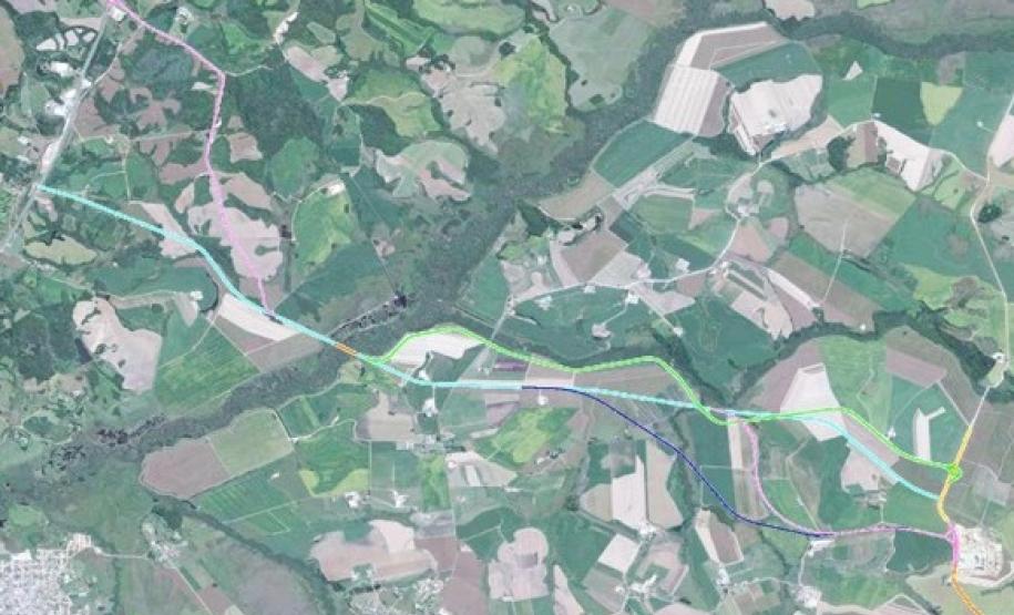 Imagem de satélite mostrando onde ficará o contorno