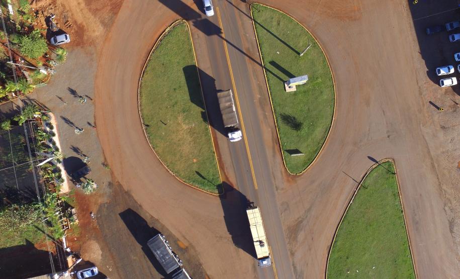 Imagem de drone da PR-466, em Jardim Alegre.