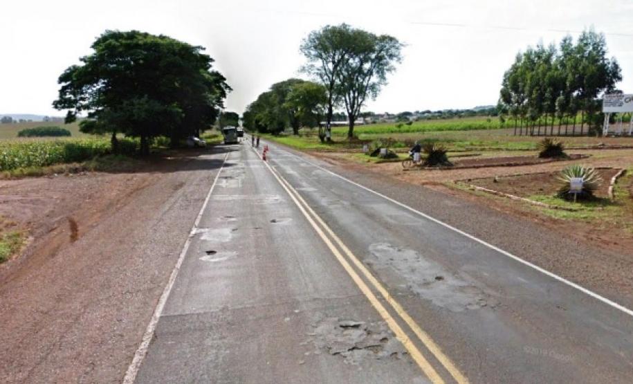 Rodovia PR-323, no trecho que será atendido com obras de duplicação.