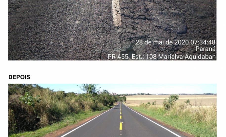 Ligação entre Marialva e o distrito de Aquidaban recebe melhorias