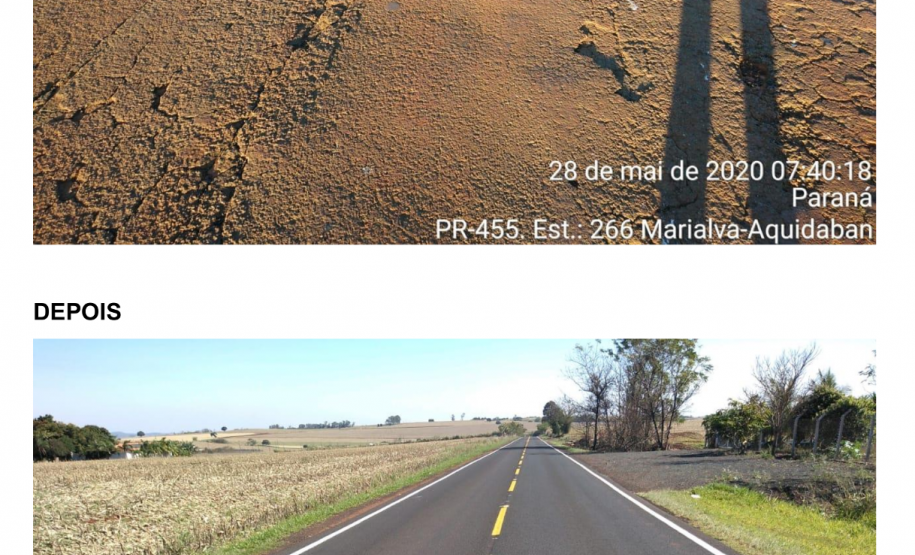 Ligação entre Marialva e o distrito de Aquidaban recebe melhorias