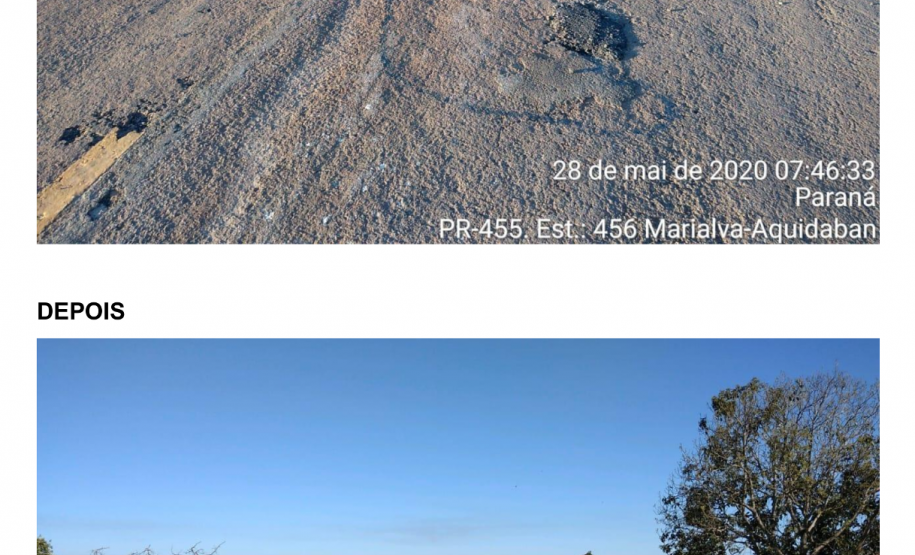 Ligação entre Marialva e o distrito de Aquidaban recebe melhorias