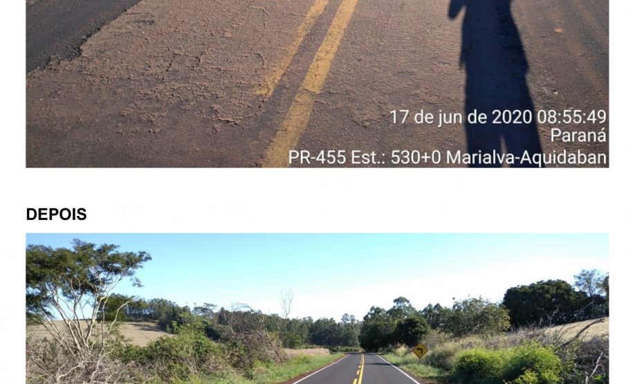 Ligação entre Marialva e o distrito de Aquidaban recebe melhorias