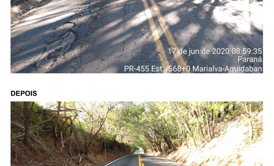 Ligação entre Marialva e o distrito de Aquidaban recebe melhorias