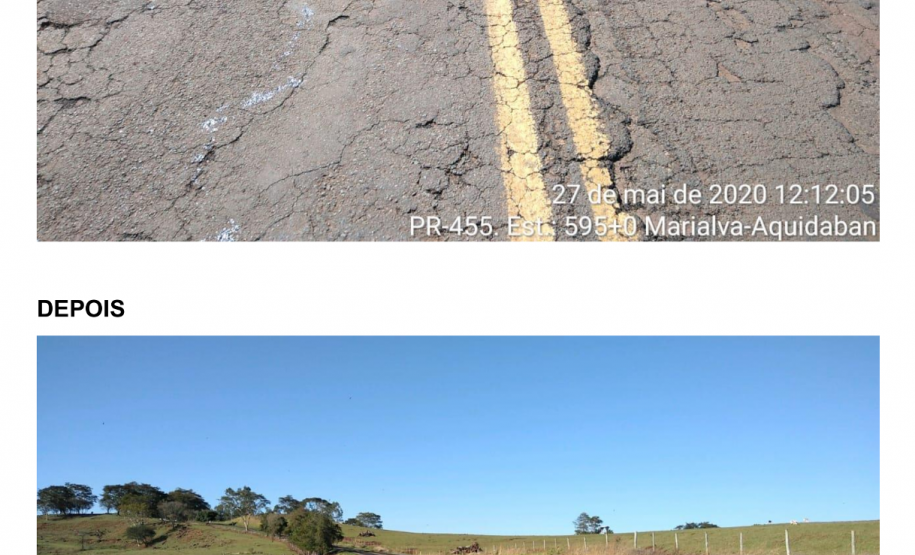 Ligação entre Marialva e o distrito de Aquidaban recebe melhorias