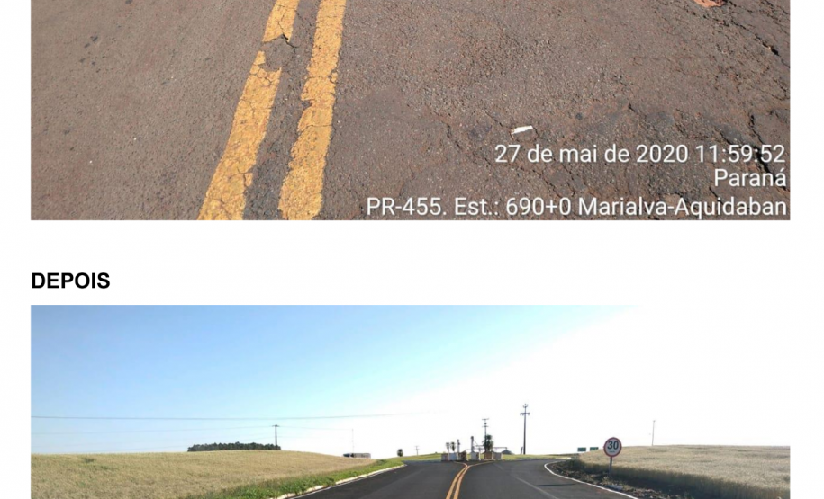 Ligação entre Marialva e o distrito de Aquidaban recebe melhorias