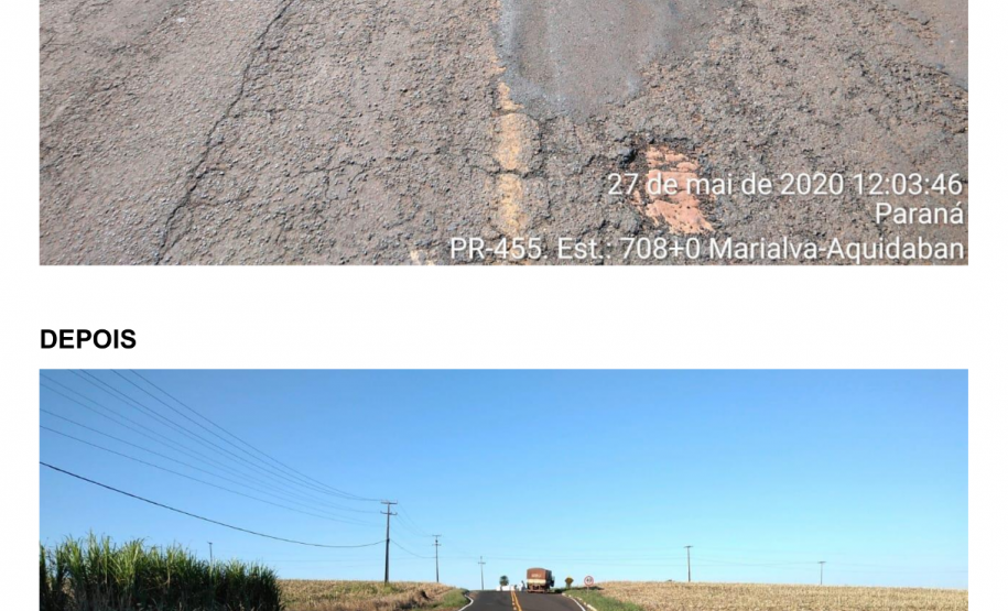 Ligação entre Marialva e o distrito de Aquidaban recebe melhorias