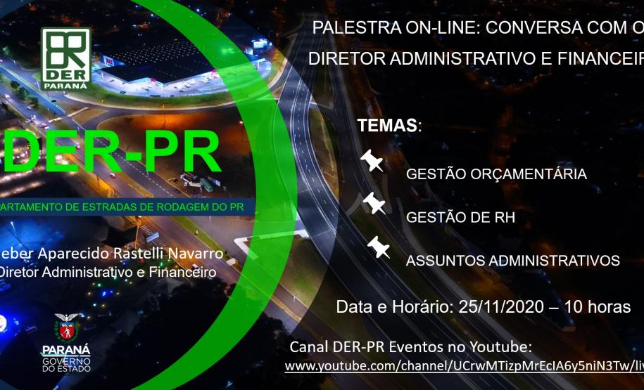 Live com Diretor Administrativo e Financeiro vai tratar de orçamento e pessoal