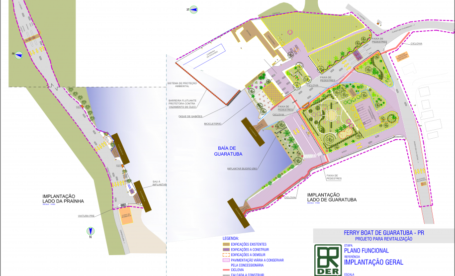 Planta da nova área dos atracadouros