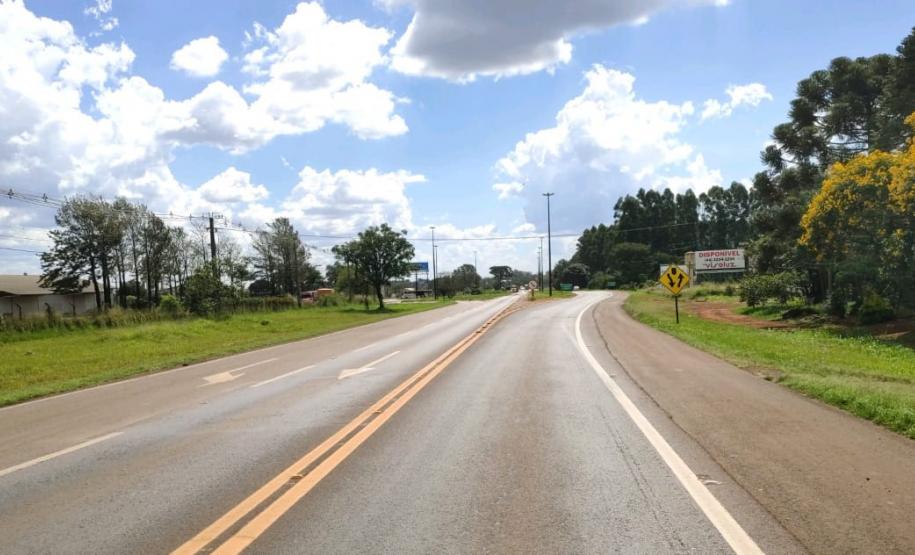Trecho da BR-277 que será duplicado e onde será executado viaduto para acesso à Ferroeste