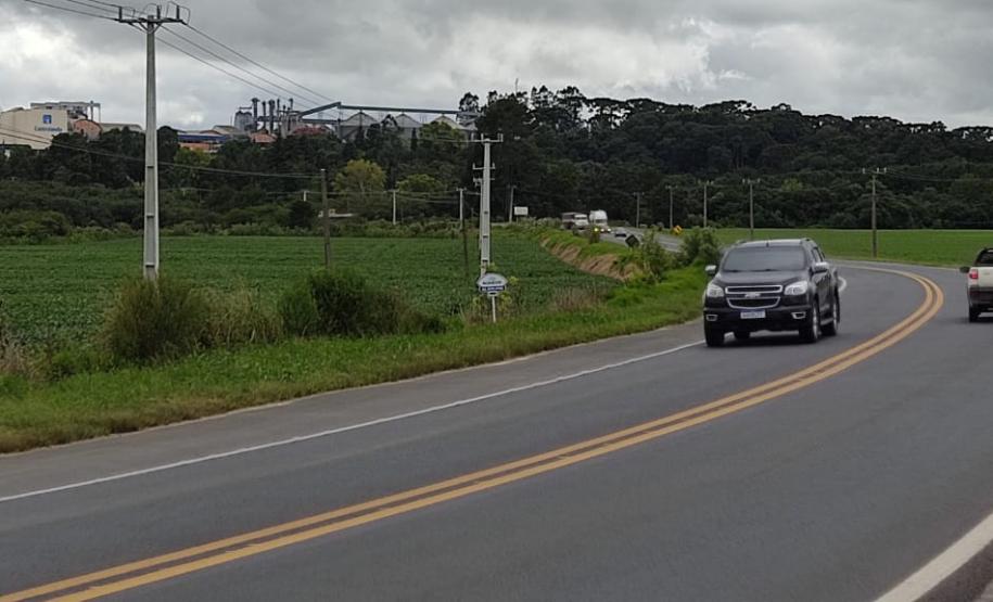 Trecho da PR-340, em Castro, após serviços de conservação