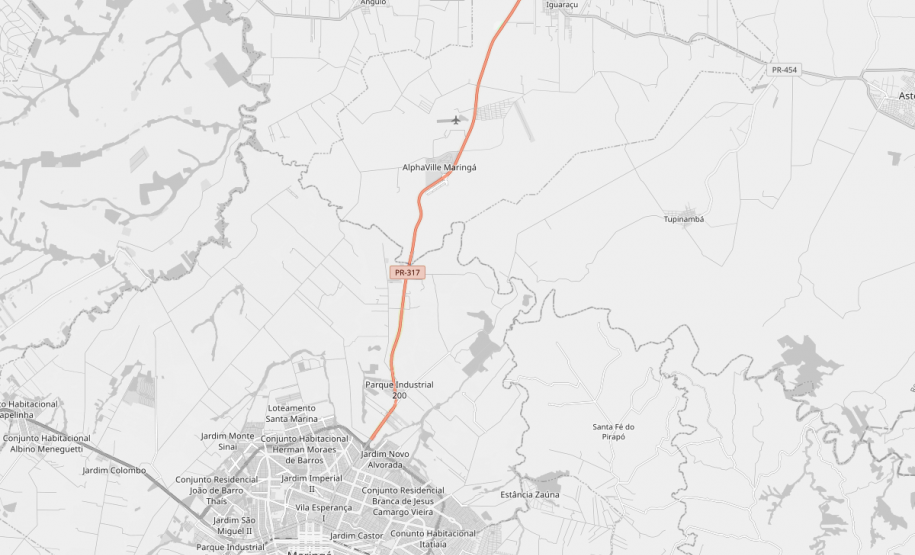 Mapa do trecho que será duplicado