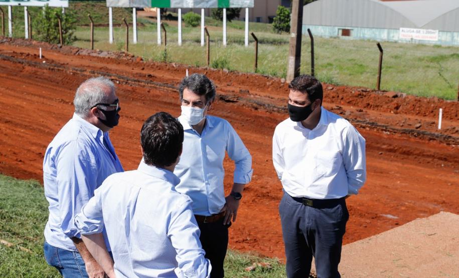Andamento das obras no trevo Cataratas, em Cascavel