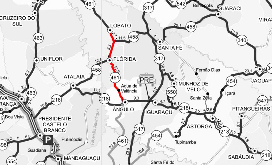 Rodovia PR-461, após serviços de conservação