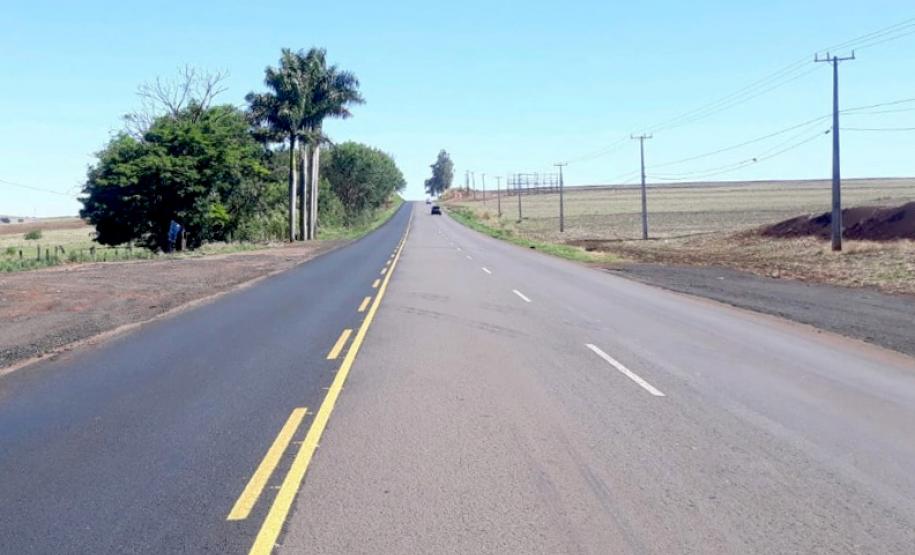 Imagem da rodovia durante serviços de conservação