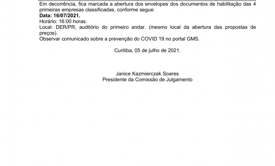 Resultado da análise de preços