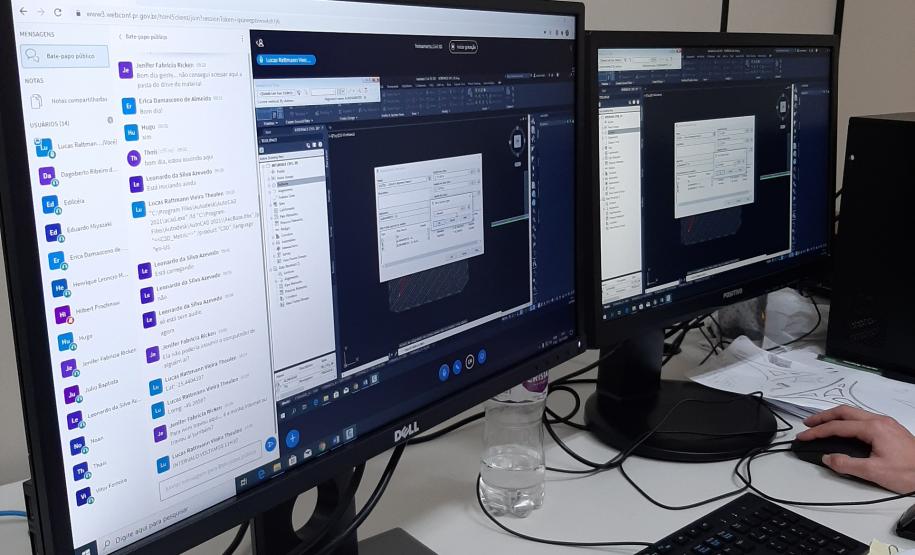 Computadores em uso no DER