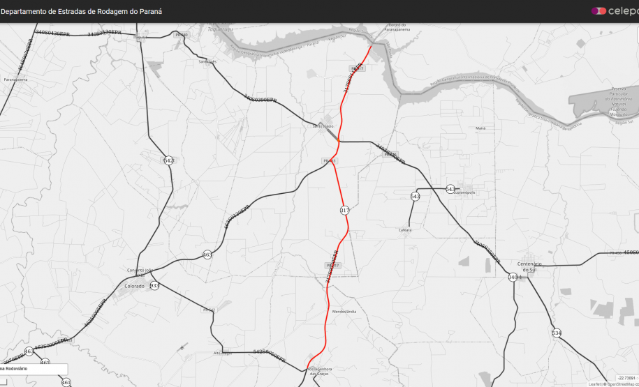 Mapa do trecho contemplado