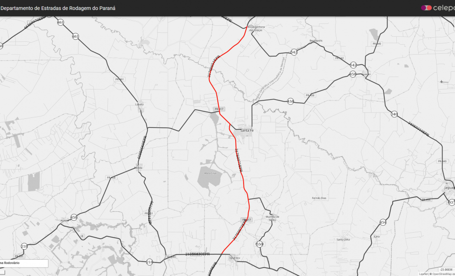 Mapa do trecho que será objeto do projeto