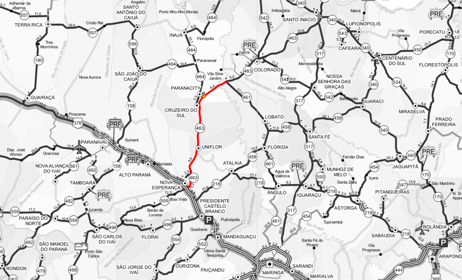Mapa do trecho onde será elaborado o projeto