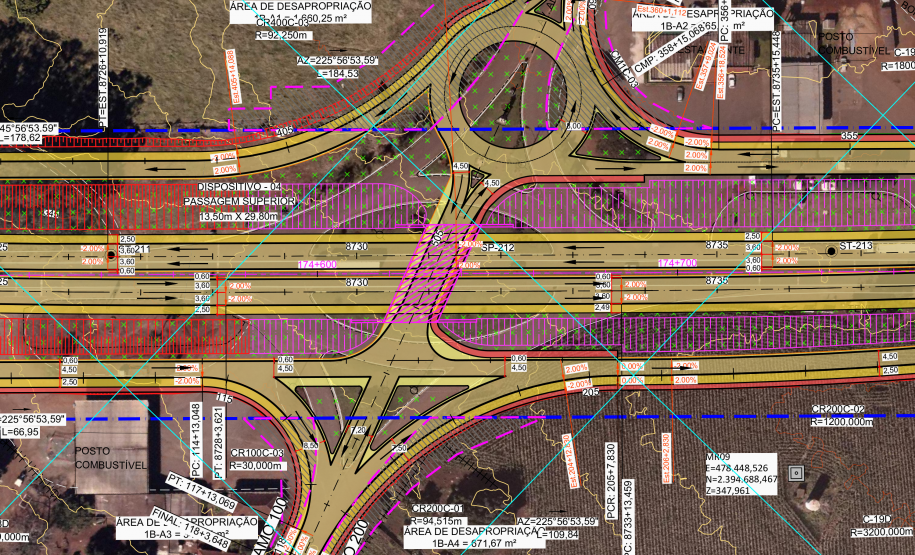 Projeto do viaduto em Doutor Camargo