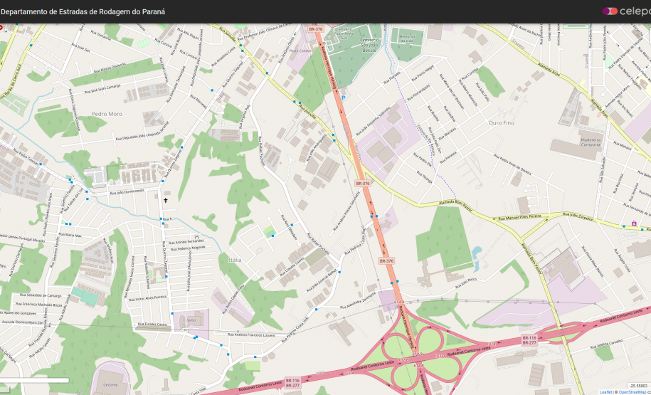 Mapa do local do viaduto