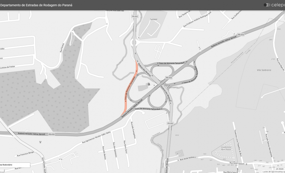 Trecho que será liberado