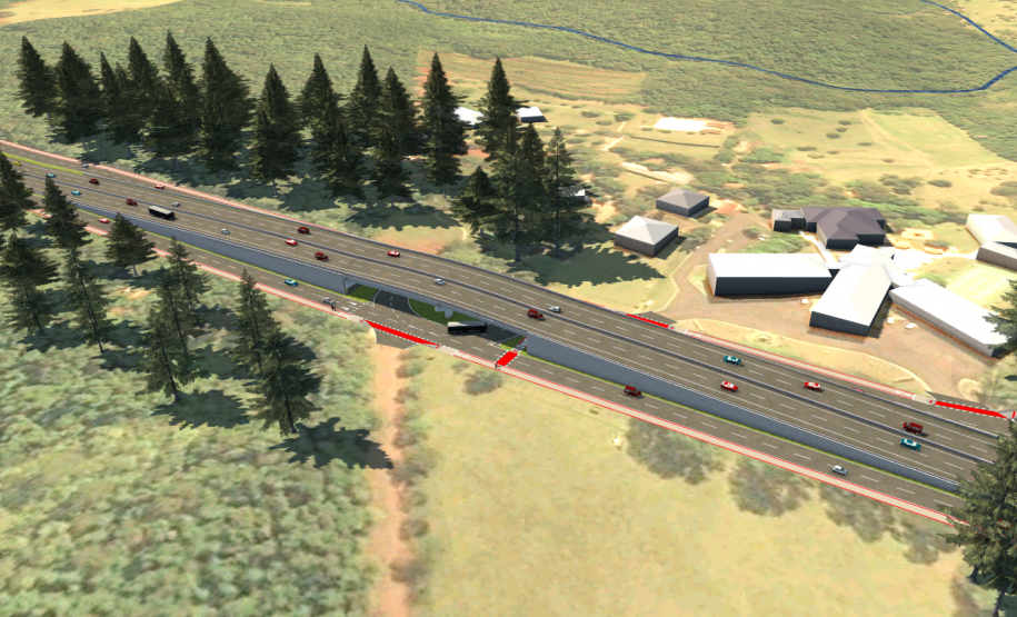 Maquete eletrônica de viaduto