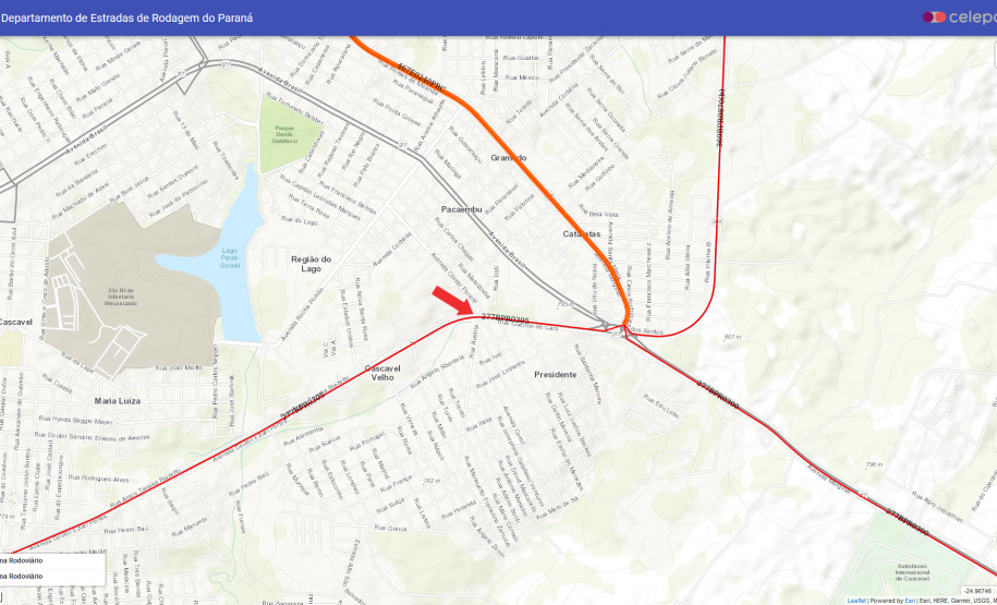 Alças do viaduto Olindo Periolo em Cascavel