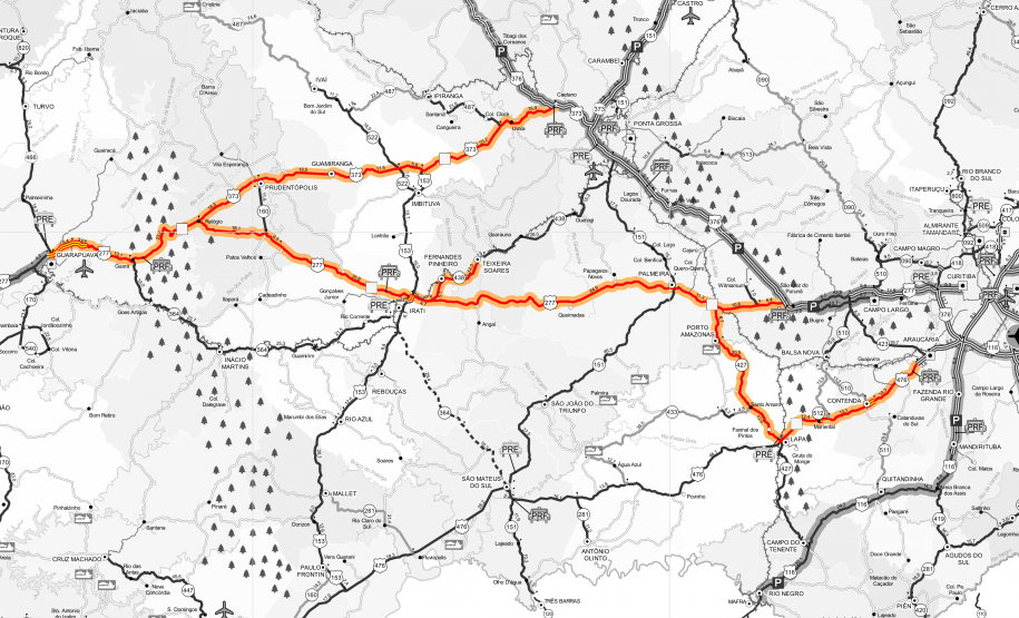 Mapa do antigo lote 4 do anel de integração