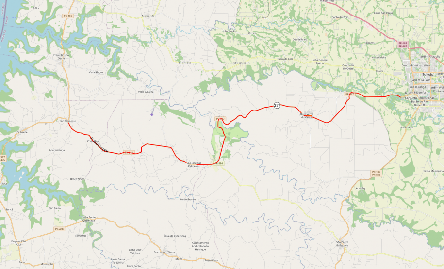 Mapa do trecho da PR-317