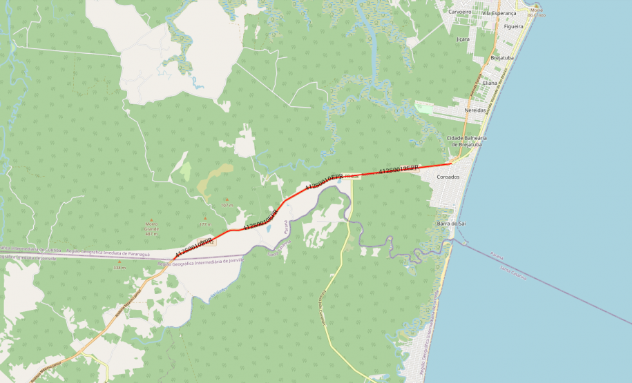 Mapa do trecho do anteprojeto