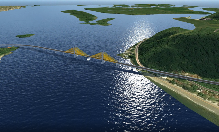 Imagem da maquete 3D da ponte