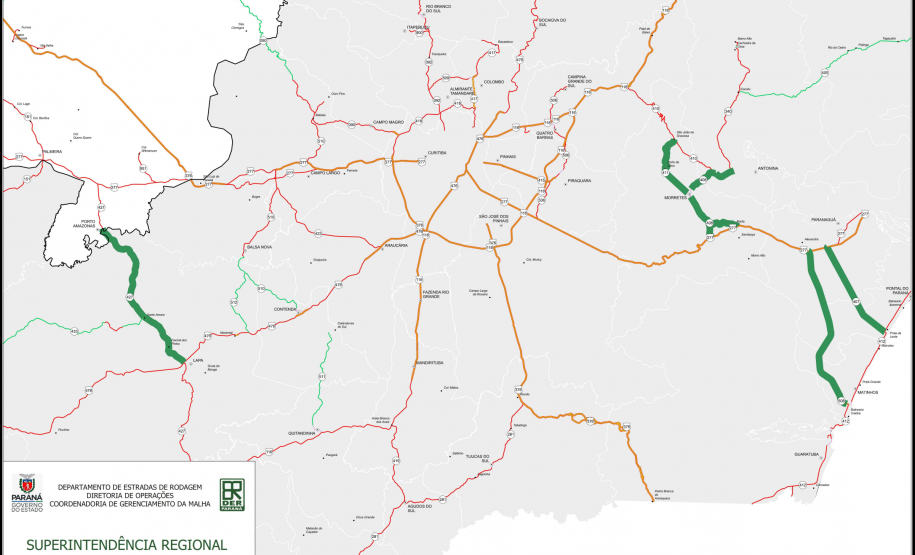 Mapa do lote 01 do programa Integra Paraná