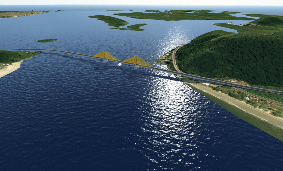 Projeto 3D da ponte de Guaratuba