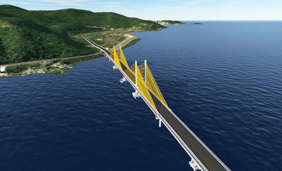 Projeto 3D da ponte de Guaratuba