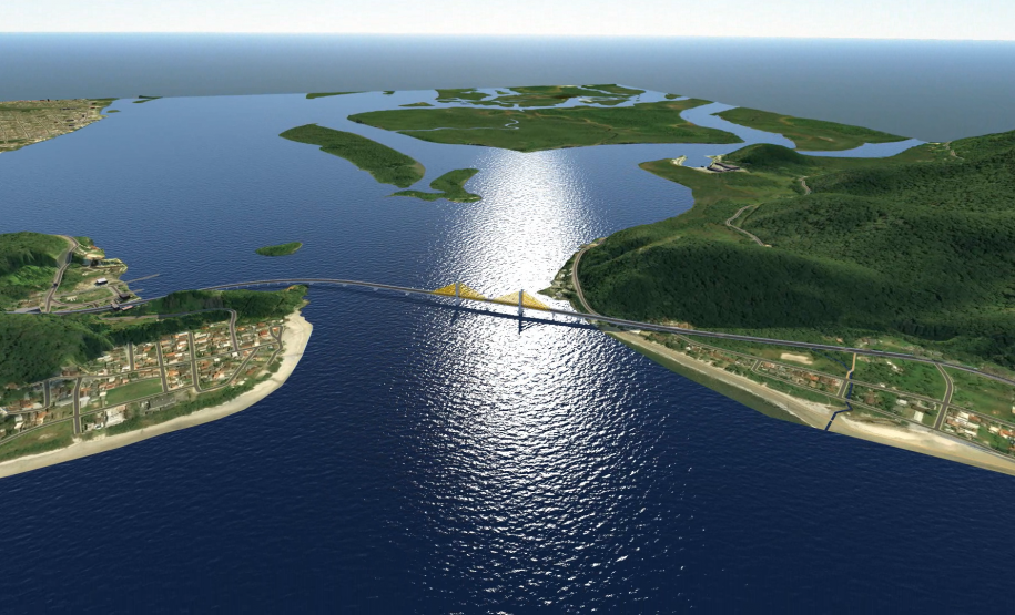 Projeto 3D da ponte de Guaratuba