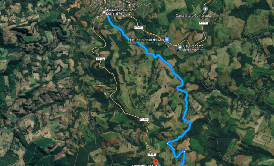 Rota alternativa por via municipal