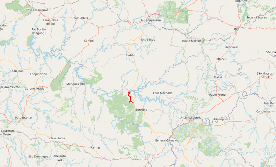 PR-170 mapa do bloqueio