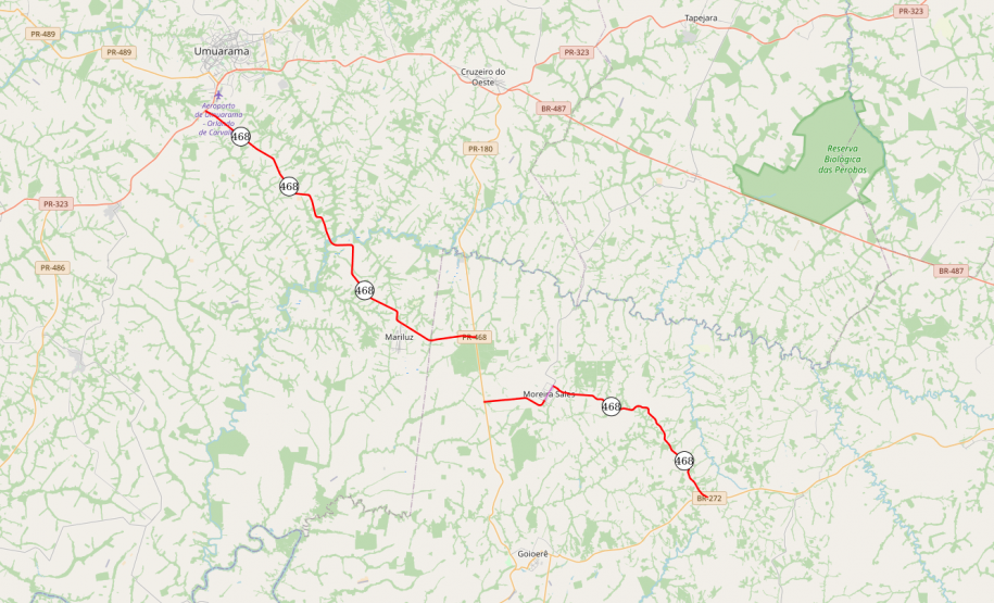 PR-468 entre Umuarama e Goioerê