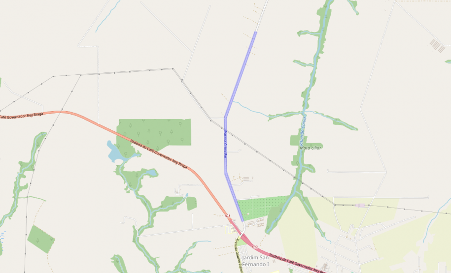 Estrada Cristo Rei mapa